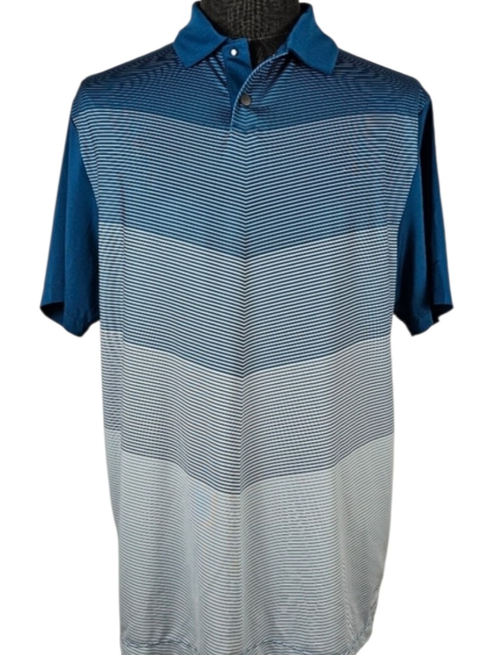 Greg Norman For Tasso Elba Aqua Blue Men's Poly Blend Polo Size L